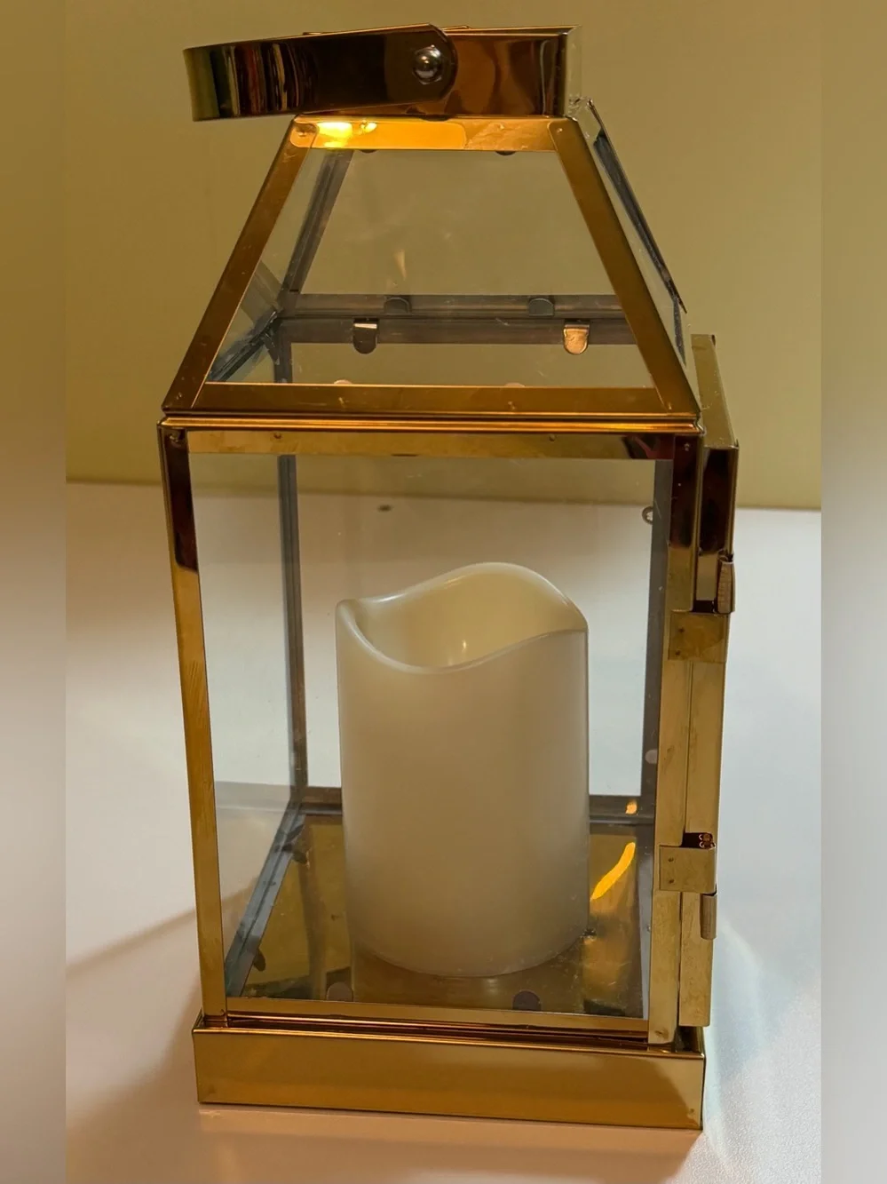 Gold Stainless Steel Candle Lantern - 12